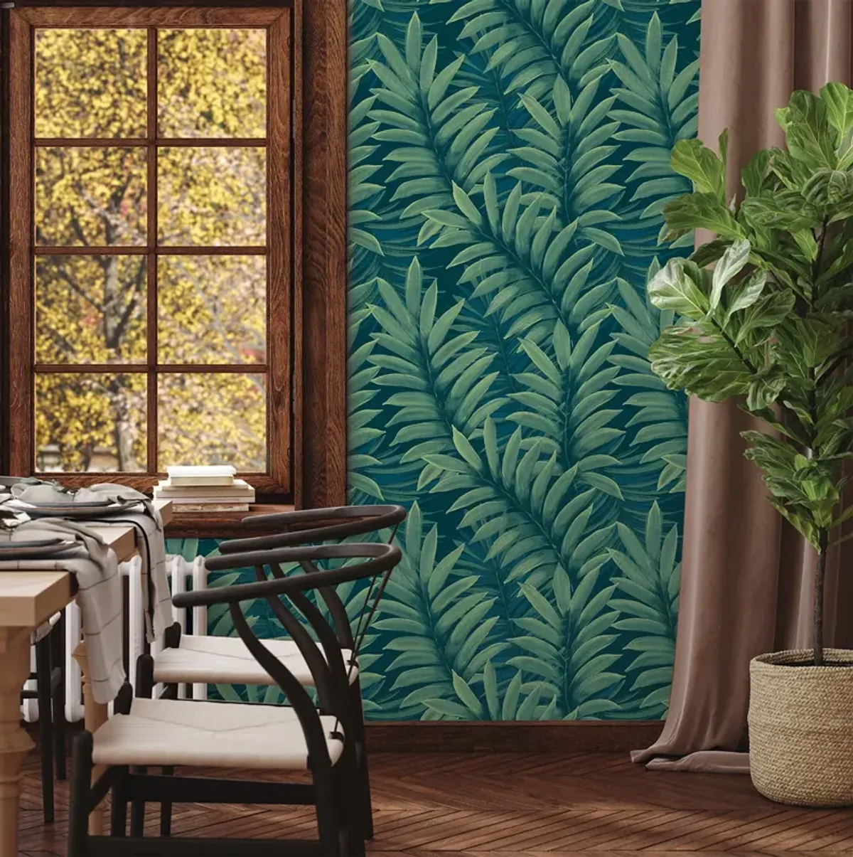 Tempaper Palm Leaves Peel and Stick Wallpaper