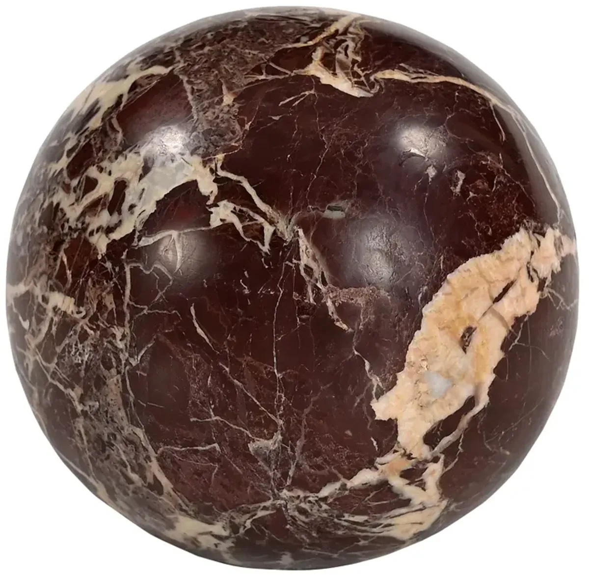 MOE'S HOME COLLECTION Odessa Sphere Tabletop Accent, Red Levanto Marble