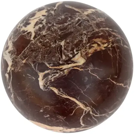 MOE'S HOME COLLECTION Odessa Sphere Tabletop Accent, Red Levanto Marble