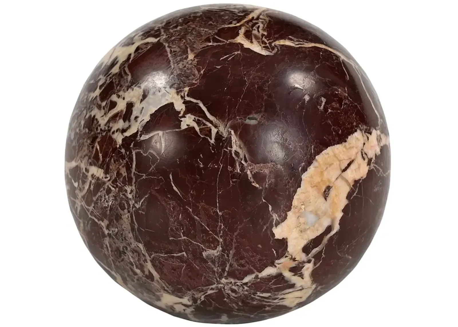 MOE'S HOME COLLECTION Odessa Sphere Tabletop Accent, Red Levanto Marble