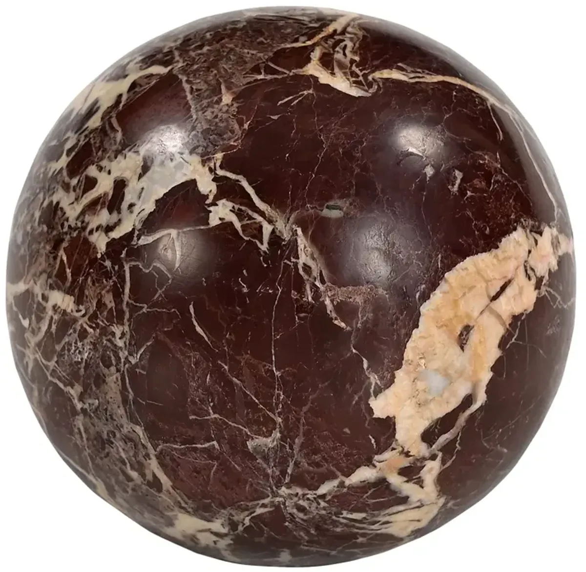 MOE'S HOME COLLECTION Odessa Sphere Tabletop Accent, Red Levanto Marble