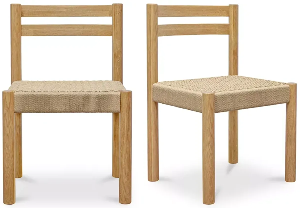 MOE'S HOME COLLECTION Finn Dining Chair, Natural, Set of 2