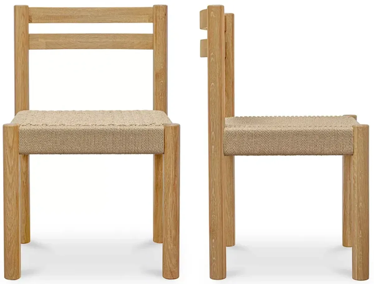 MOE'S HOME COLLECTION Finn Dining Chair, Natural, Set of 2