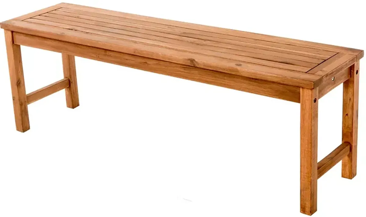 WALKER EDISON Acacia Outdoor Patio Bench