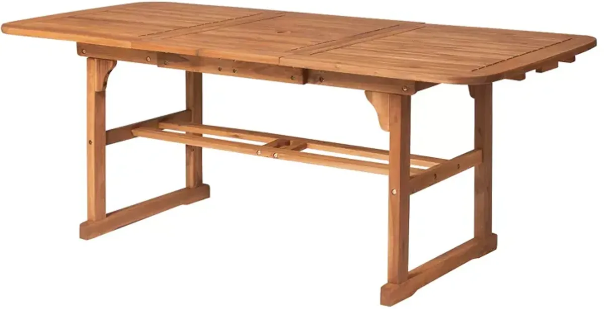 WALKER EDISON Acacia Wood Outdoor Patio Butterfly Dining Table