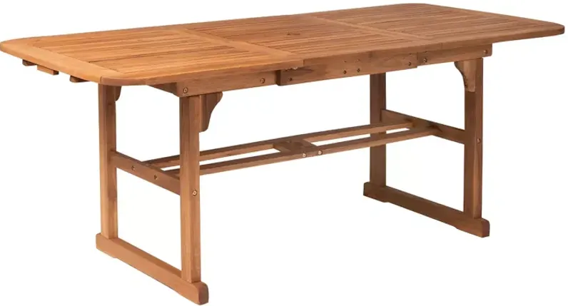 WALKER EDISON Acacia Wood Outdoor Patio Butterfly Dining Table