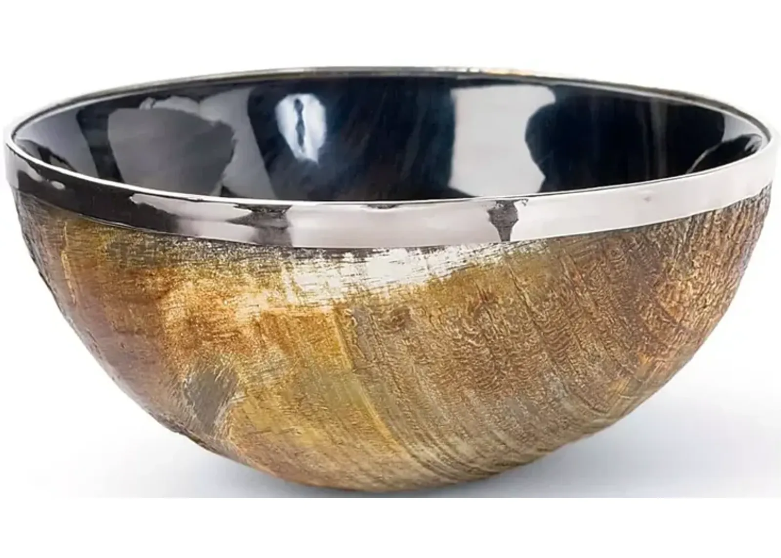 Regina Andrew Design Polished Horn and Brass Bowl