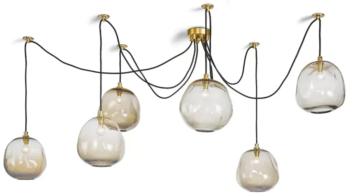 Regina Andrew Design Molten Spider Small 6 Light Smoke Glass Chandelier