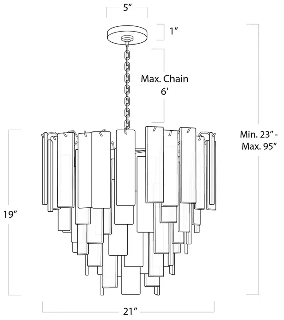 Regina Andrew Glacier Chandelier, Small 