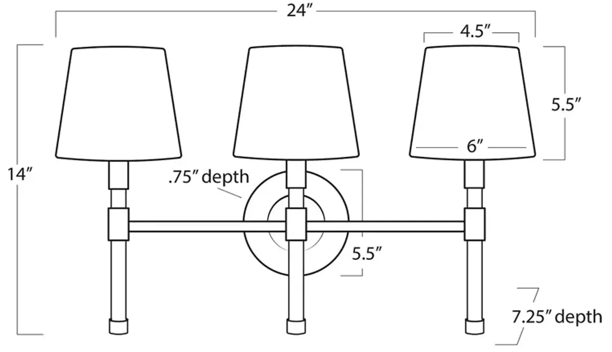 Regina Andrew Auburn Crystal 3 Light Sconce