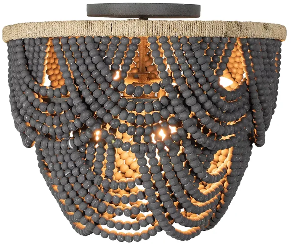 Regina Andrew Lorelei Wood Bead Flush Mount