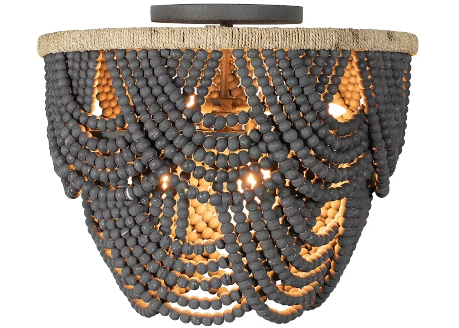 Regina Andrew Lorelei Wood Bead Flush Mount