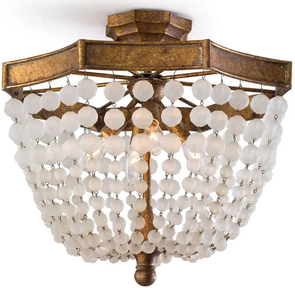 Regina Andrew Design Frosted Crystal Bead Semi Flush Mount