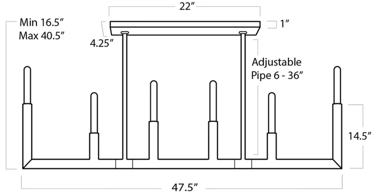 Regina Andrew Design Wolfe Linear 6 Light Chandelier