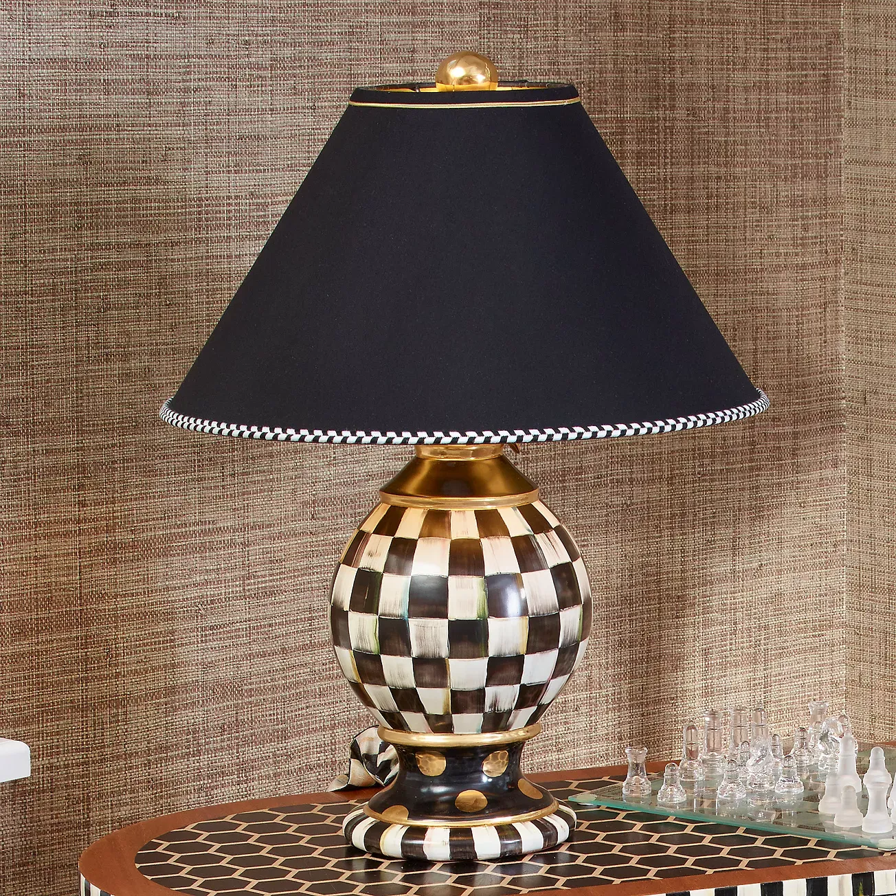 Mackenzie-Childs Courtly Check Globe Table Lamp