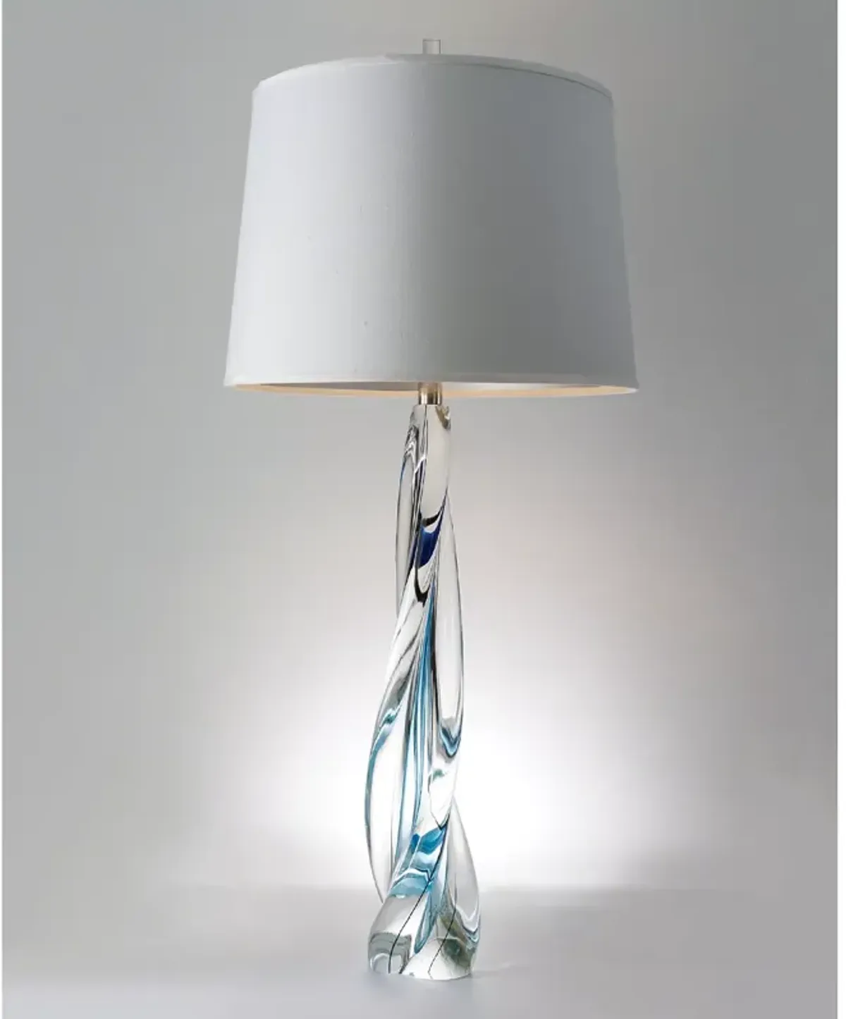 Global Views Ocean Twist Lamp with Faux Silk Shade