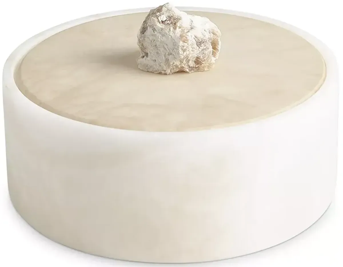 Global Views Alabaster Round Box