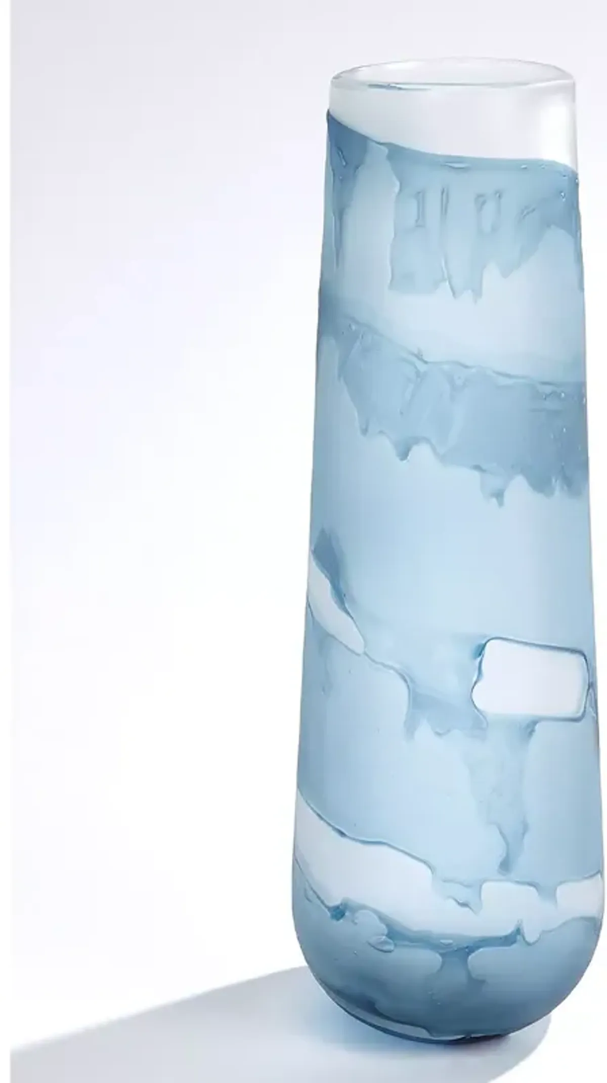 Global Views Glacier Vase Blue, Large