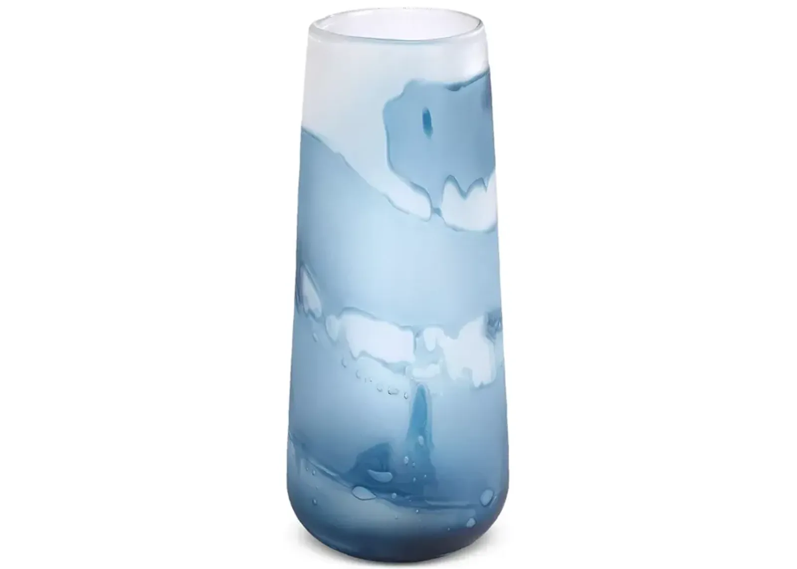 Global Views Glacier Vase Blue, Small