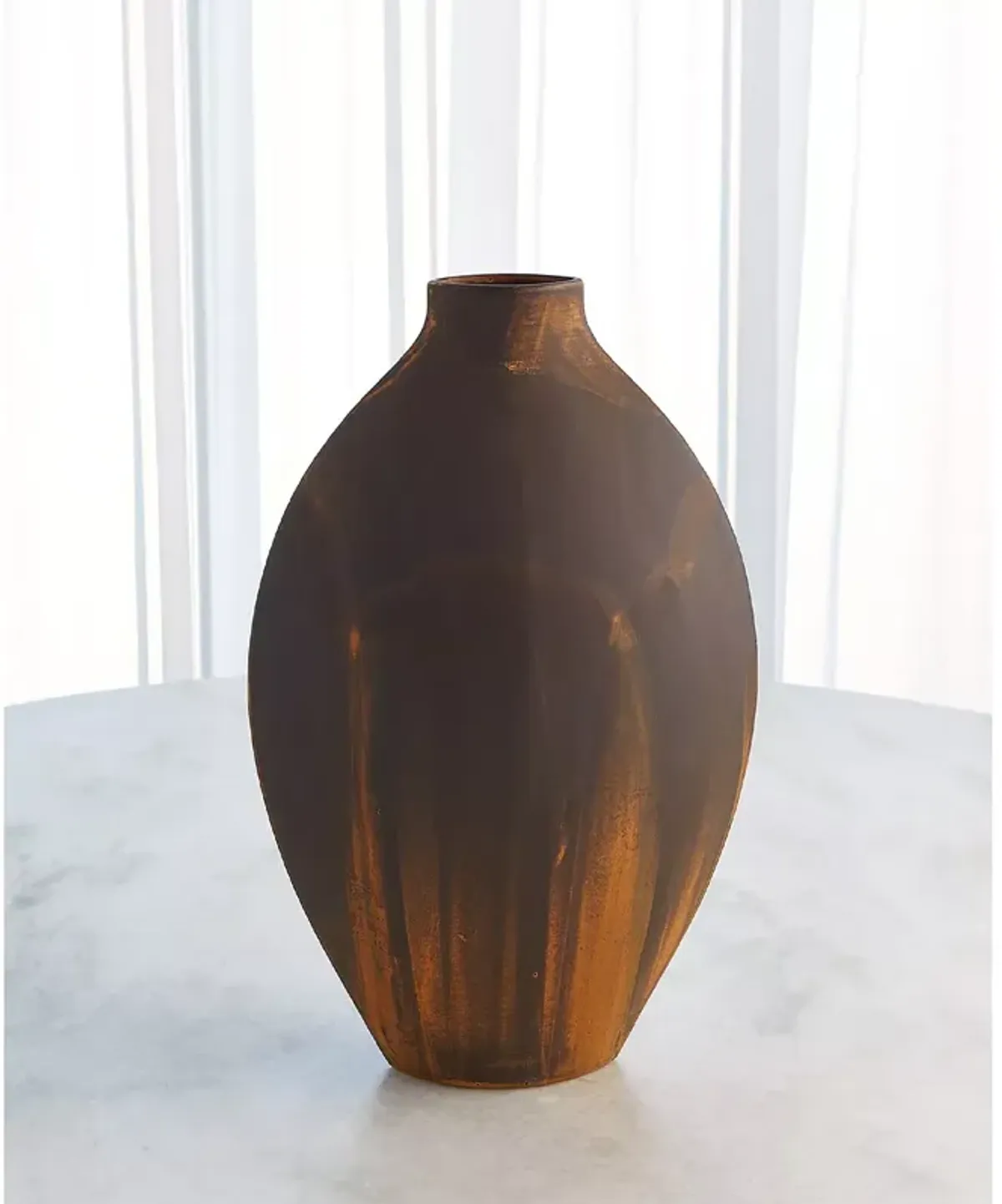 Global Views Helios Washed Terracotta Small Vase