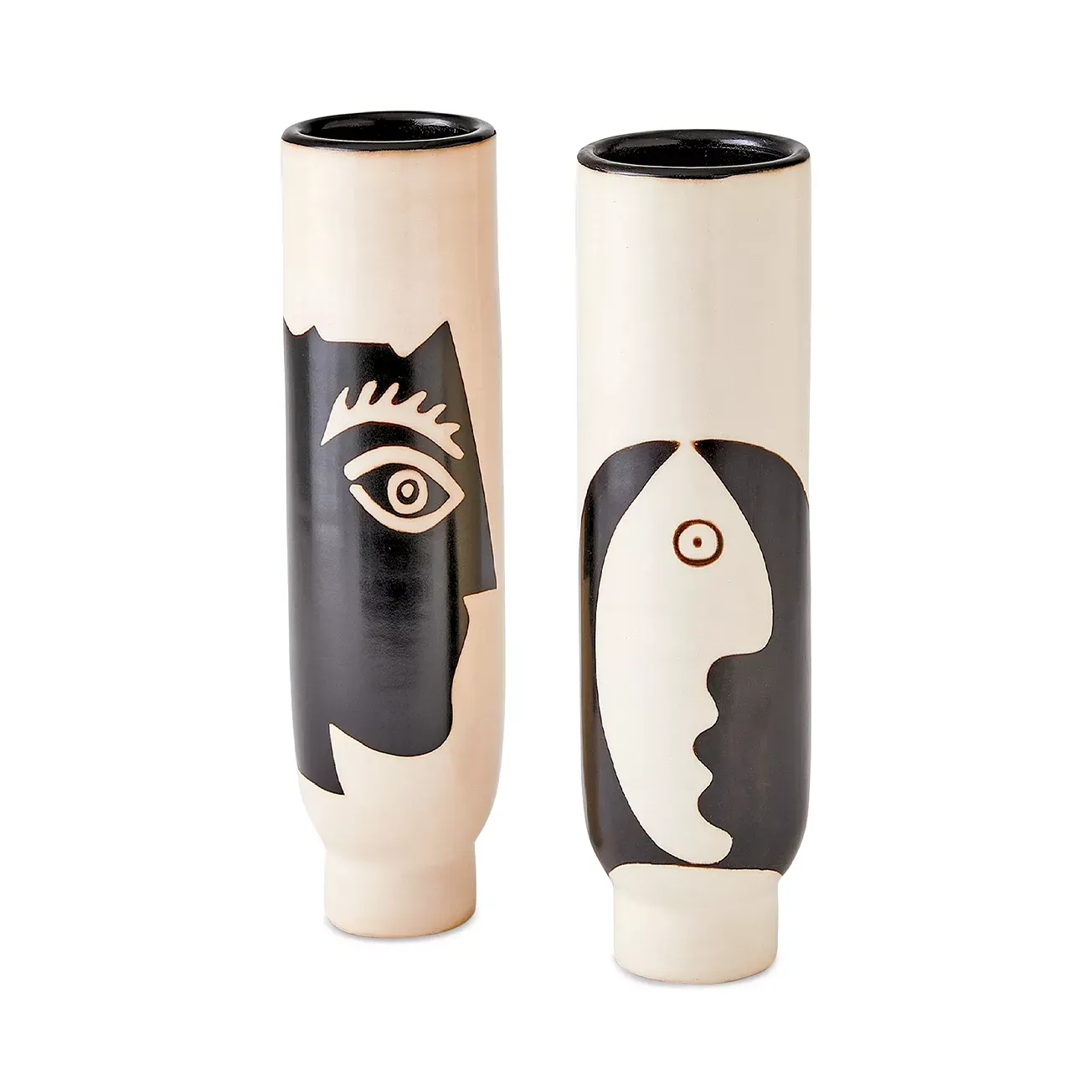 Global Views Hombra Vase in Natural with Black Design