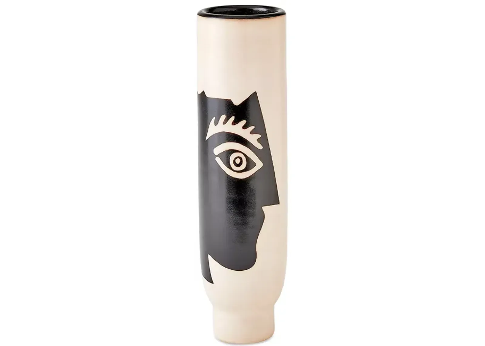 Global Views Hombra Vase in Natural with Black Design