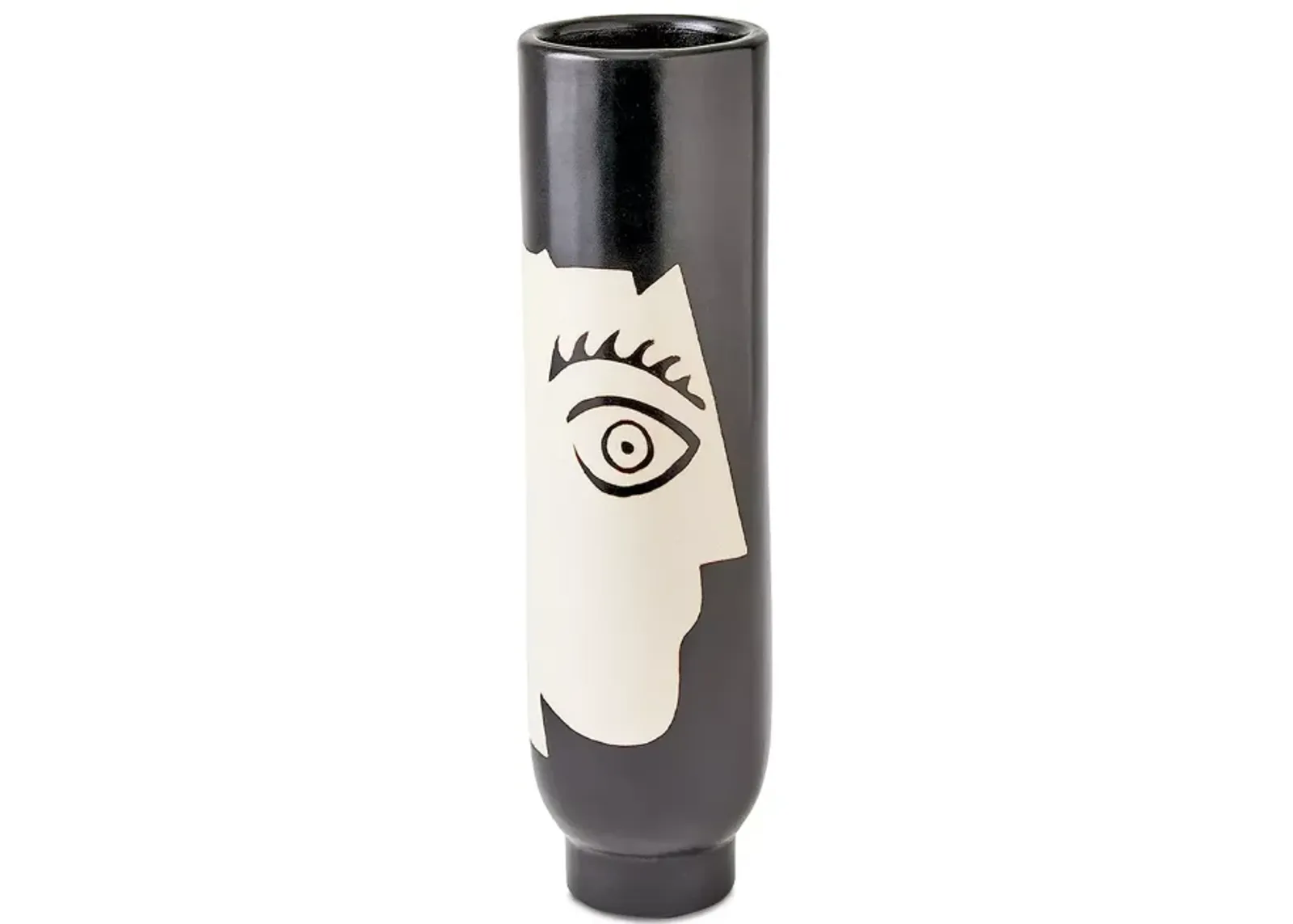 Global Views Hombra Vase in Black with Natural Design