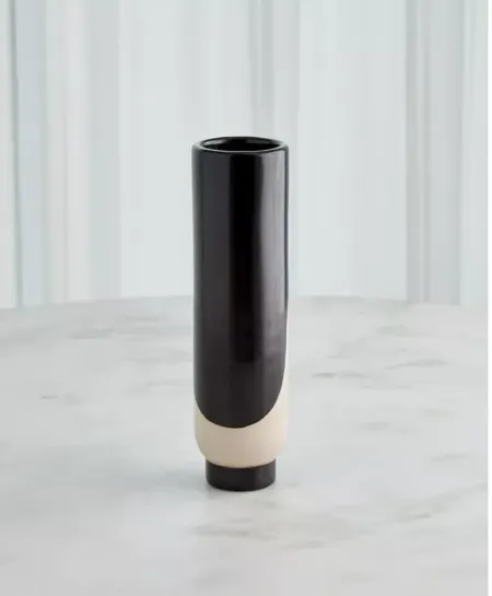 Global Views Simple Face Ceramic Vase, Black