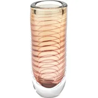 Global Views Spiraled Glass Vase, Amber