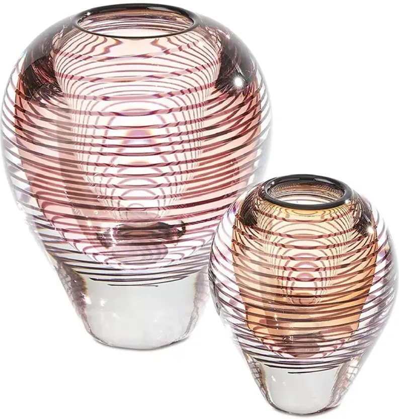 Global Views Spiraled Vase in Amber, Medium