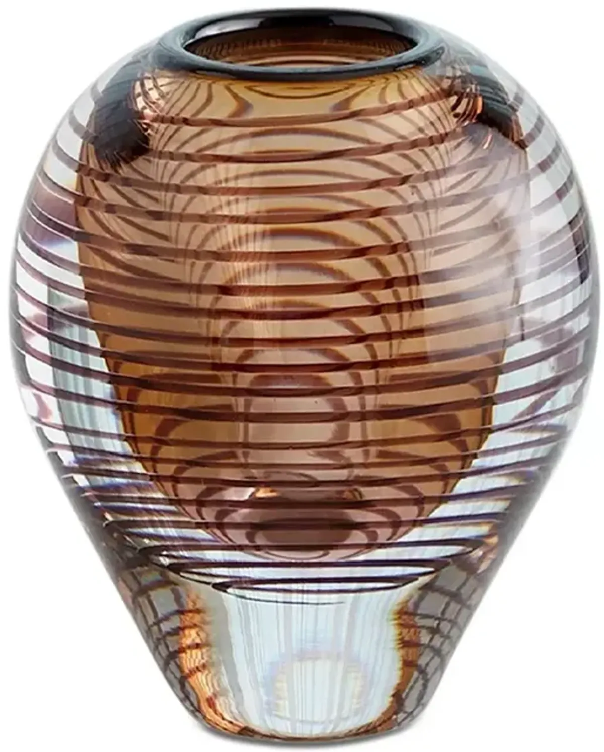 Global Views Spiraled Vase in Amber, Small