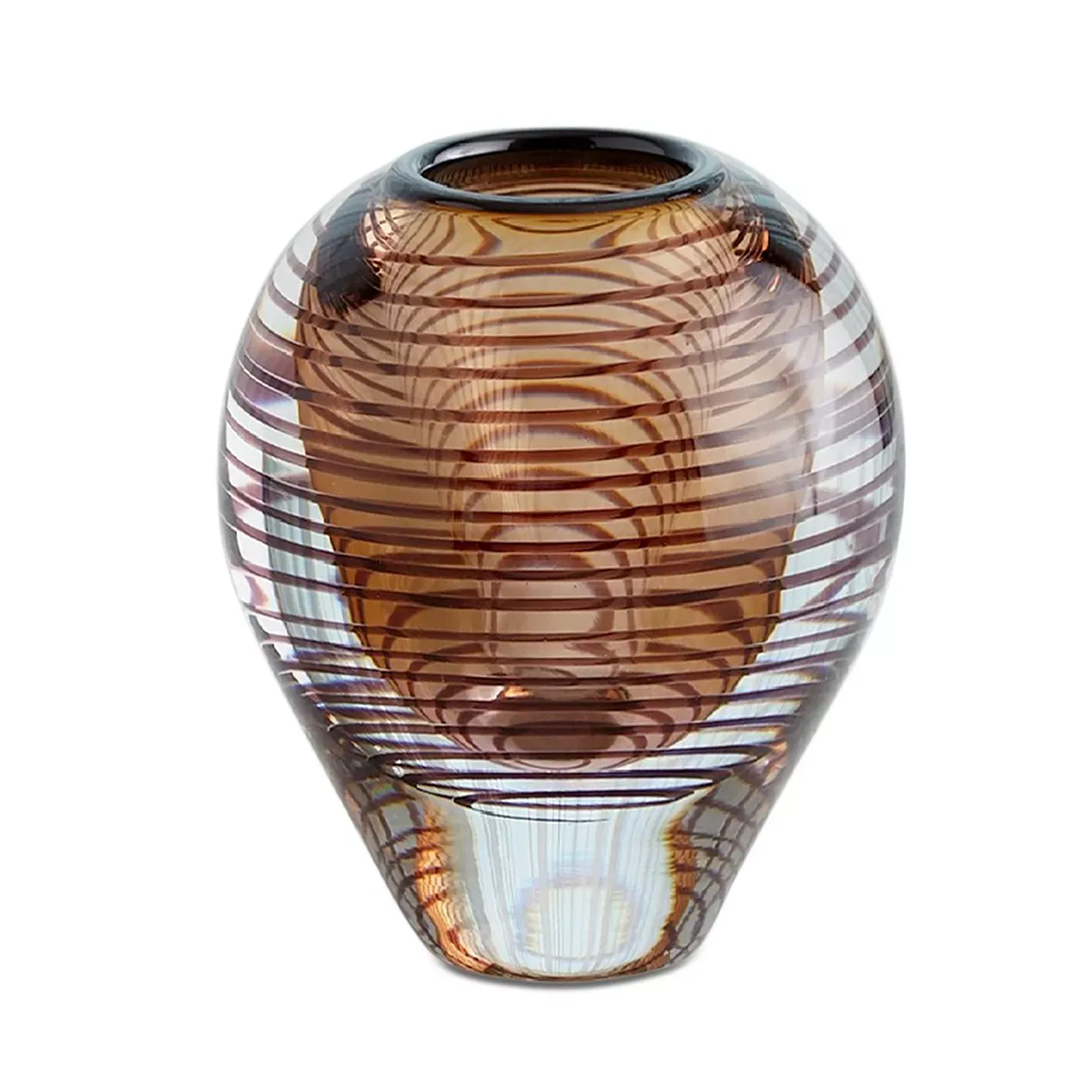 Global Views Spiraled Vase in Amber, Small