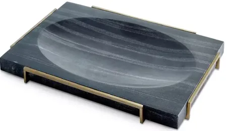 Global Views Overture Tray in Black Marble
