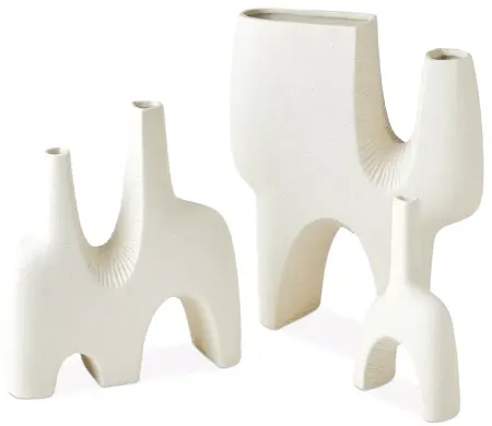 Global Views Cassel Medium Ceramic Vase, Matte White