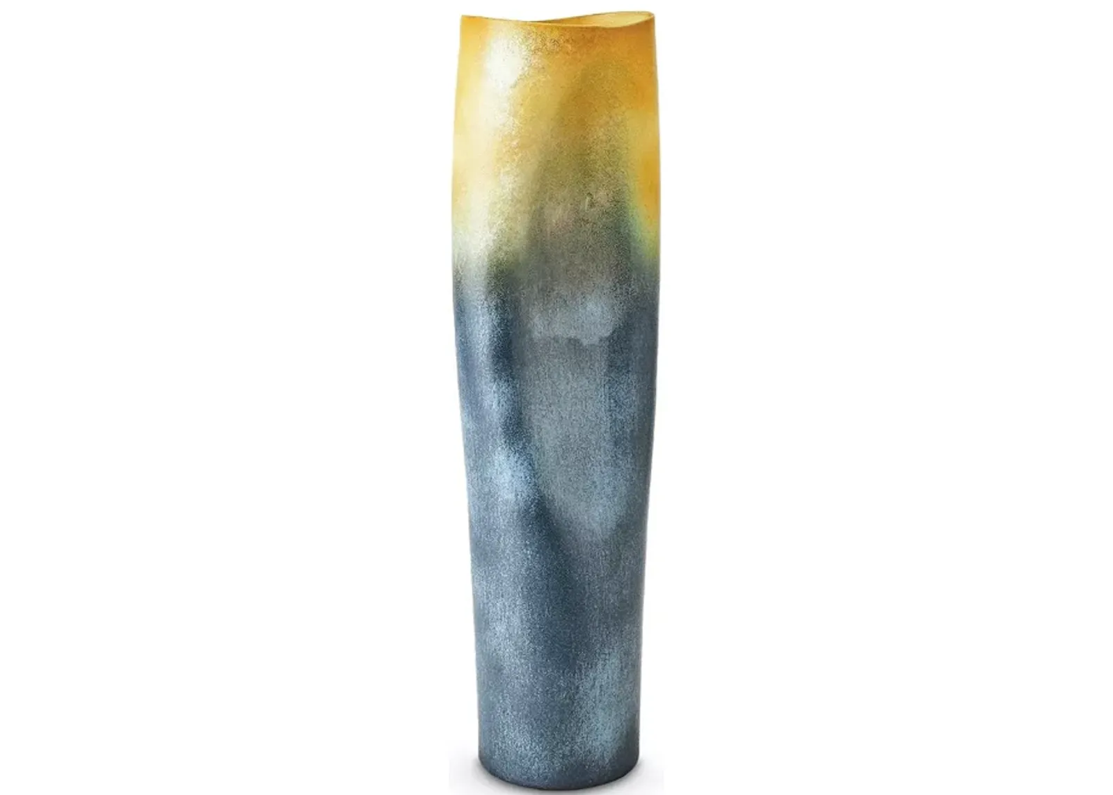 Global Views Indent Large Gray and Yellow Vase 