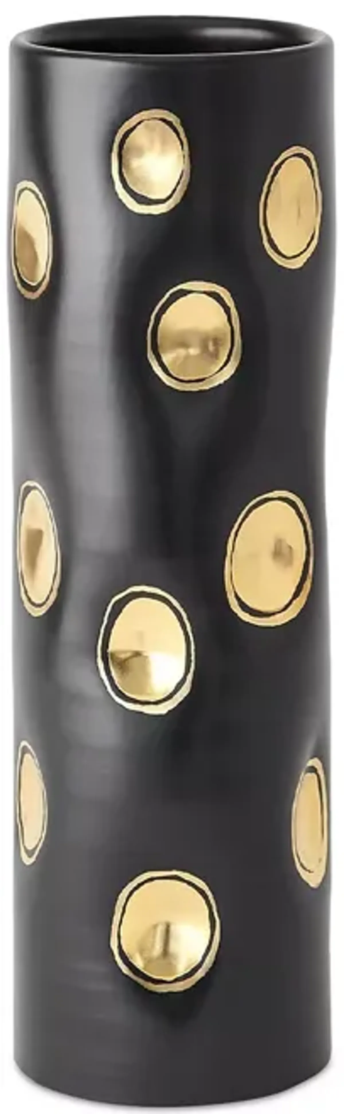 Global Views Dimples Vase in Black, Cylinder