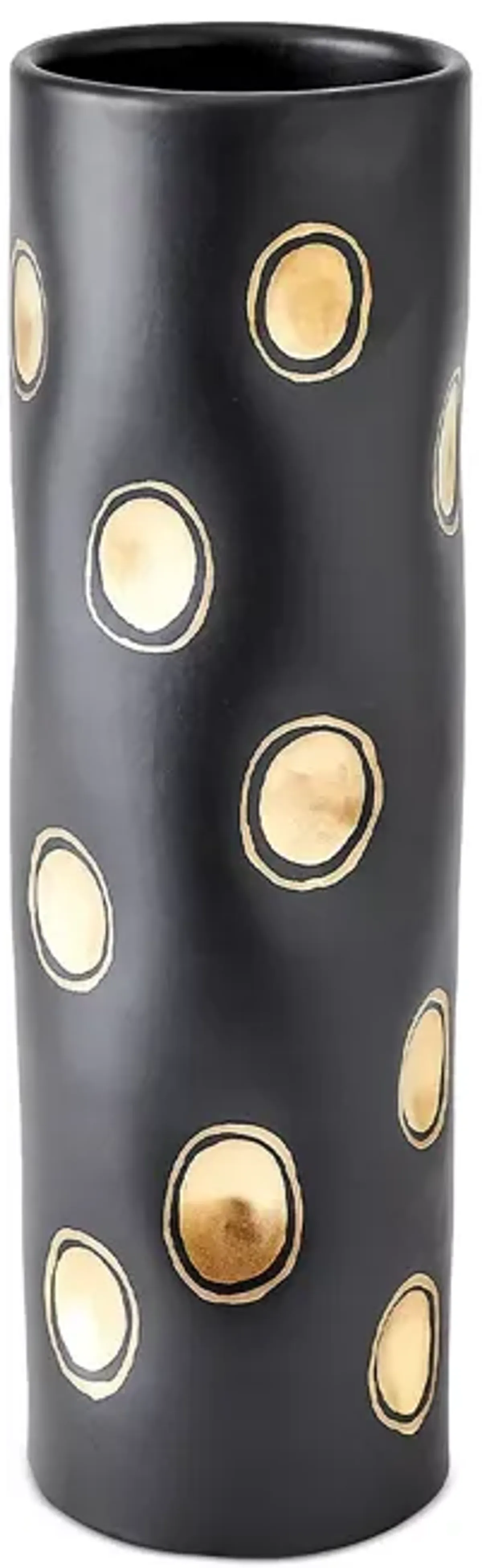 Global Views Dimples Vase in Black, Cylinder