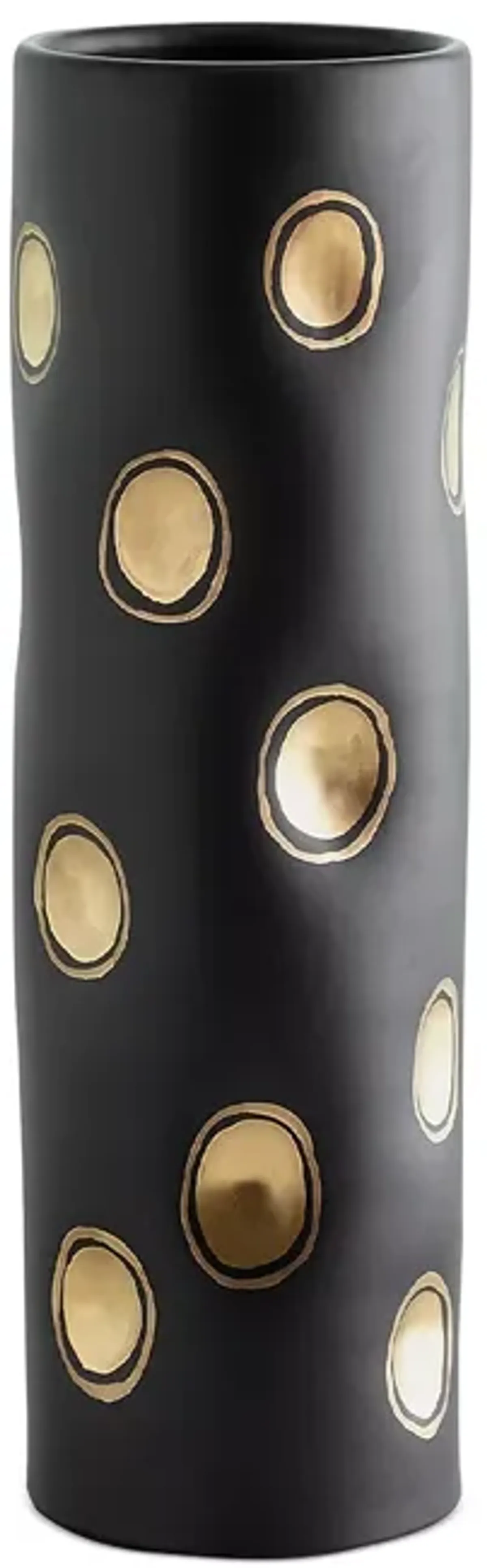 Global Views Dimples Vase in Black, Cylinder