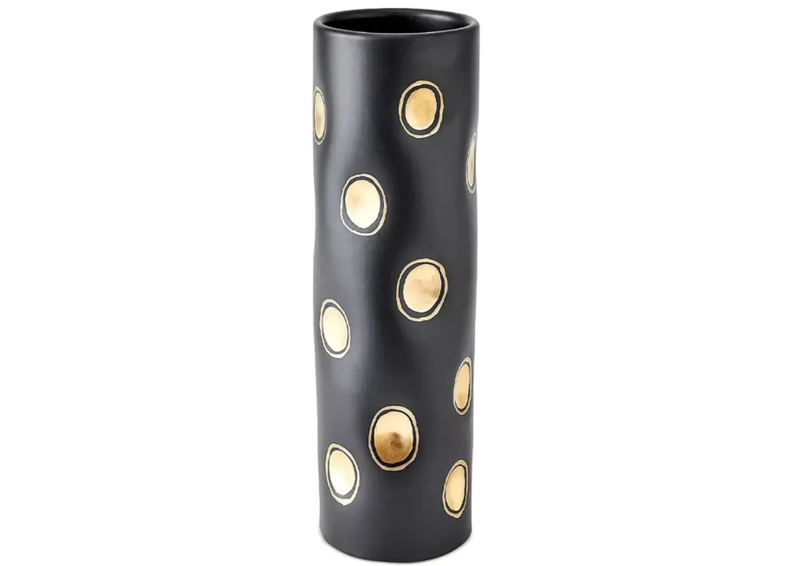 Global Views Dimples Vase in Black, Cylinder