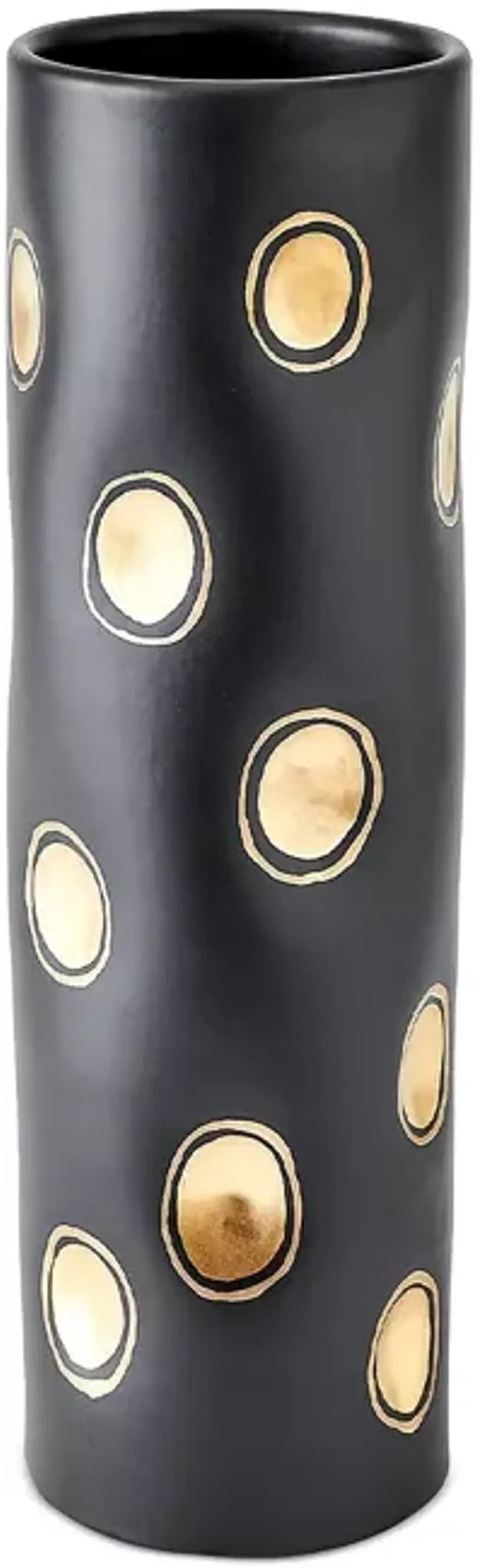 Global Views Dimples Vase in Black, Cylinder