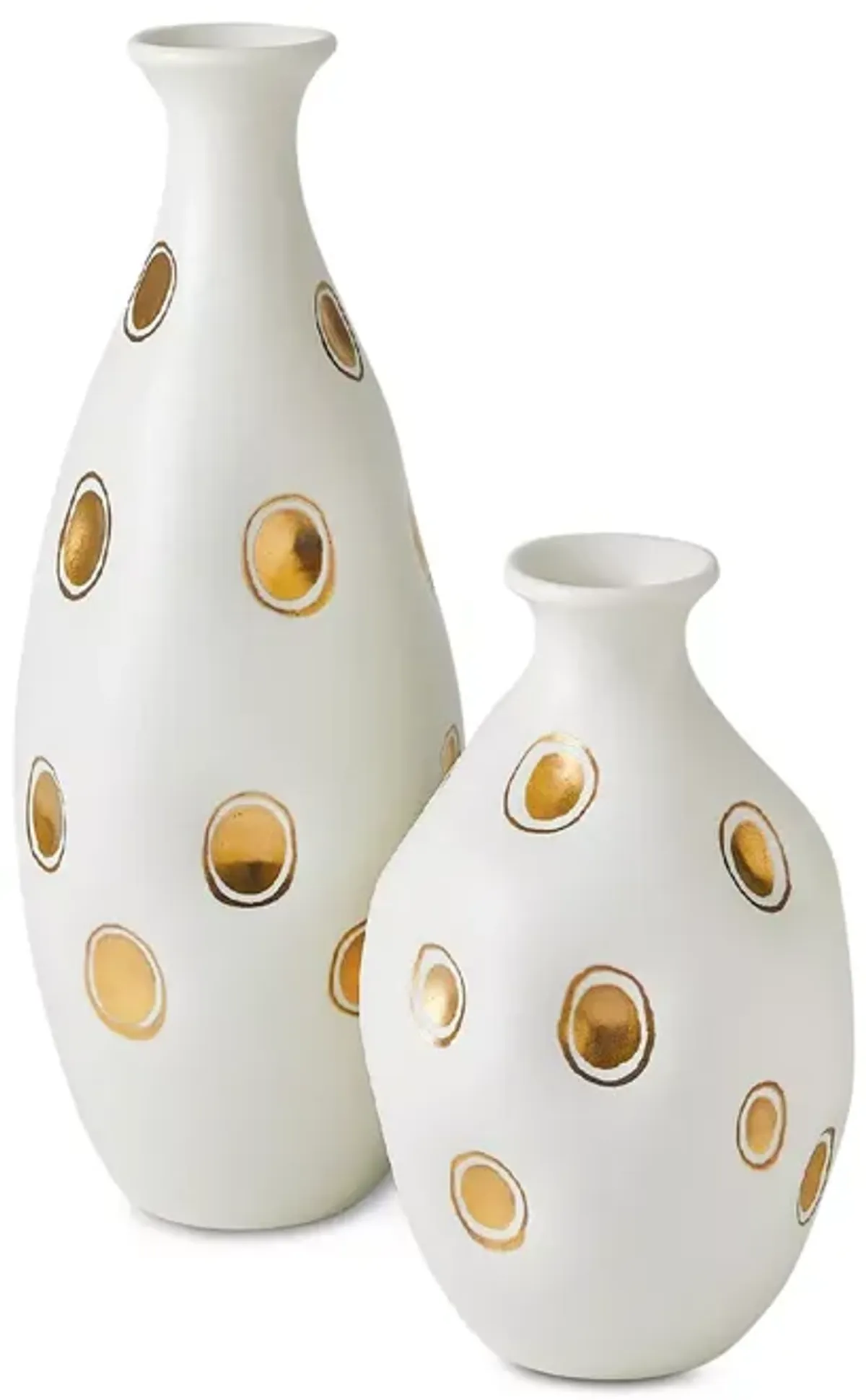 Global Views Round Dimples Vase, White