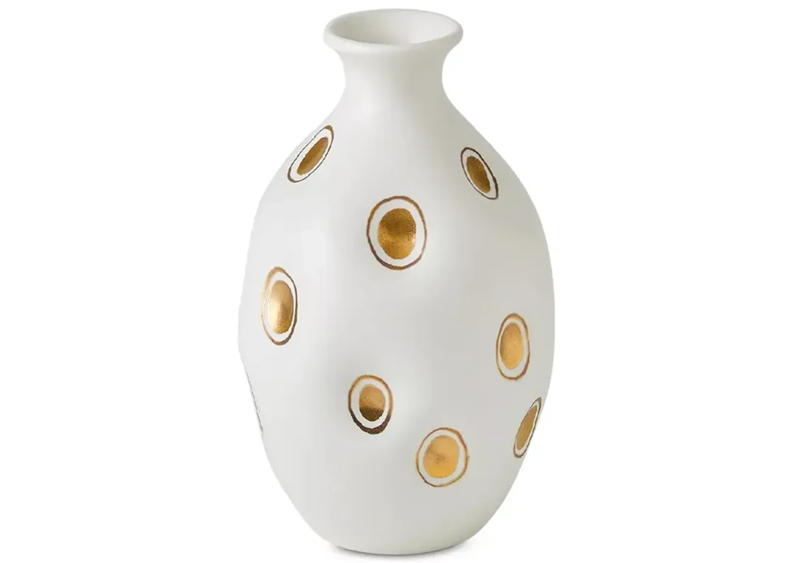 Global Views Round Dimples Vase, White