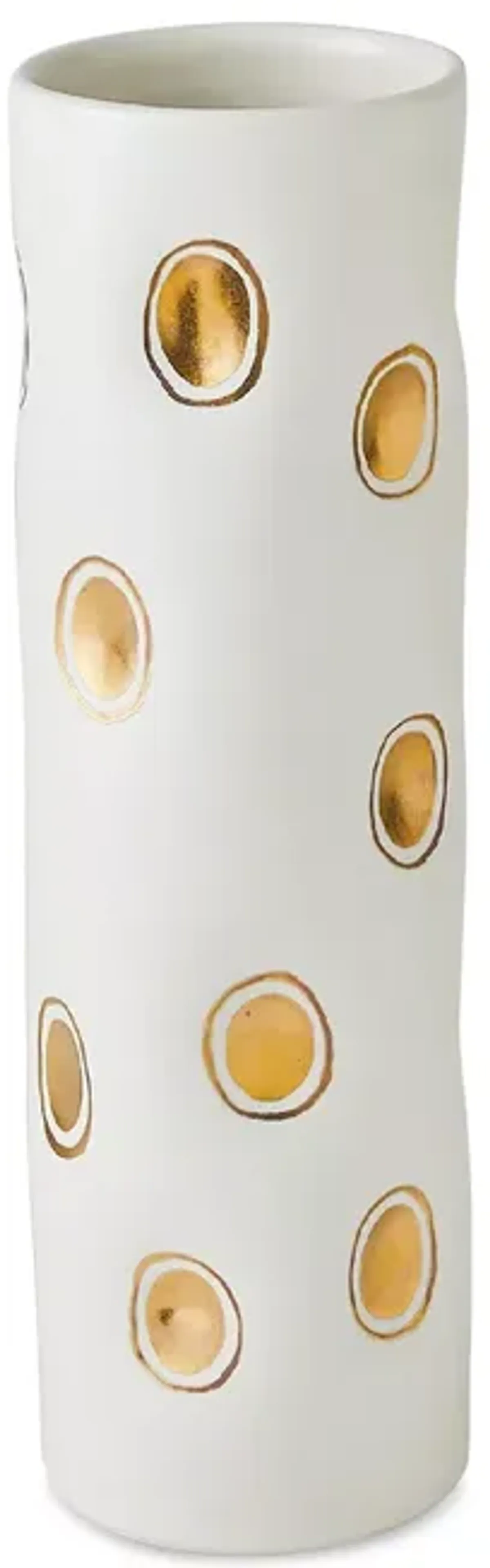 Global Views Cylinder Dimples Vase, White