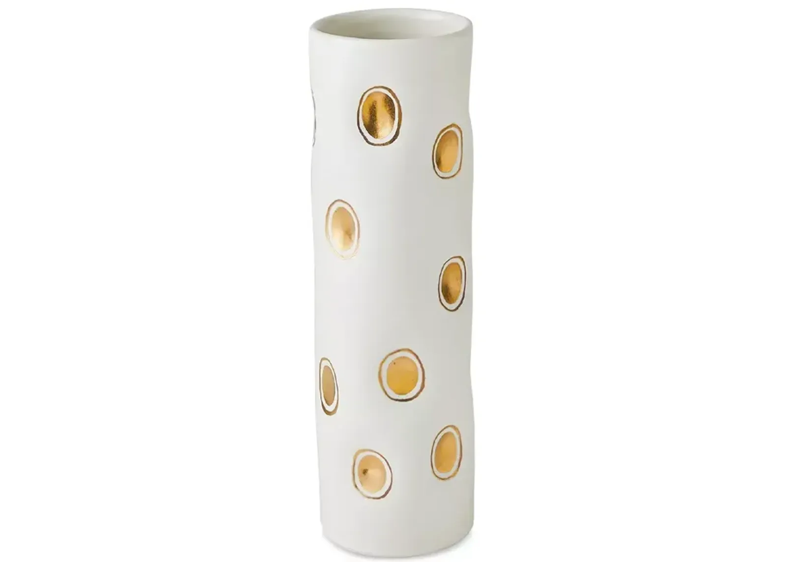 Global Views Cylinder Dimples Vase, White