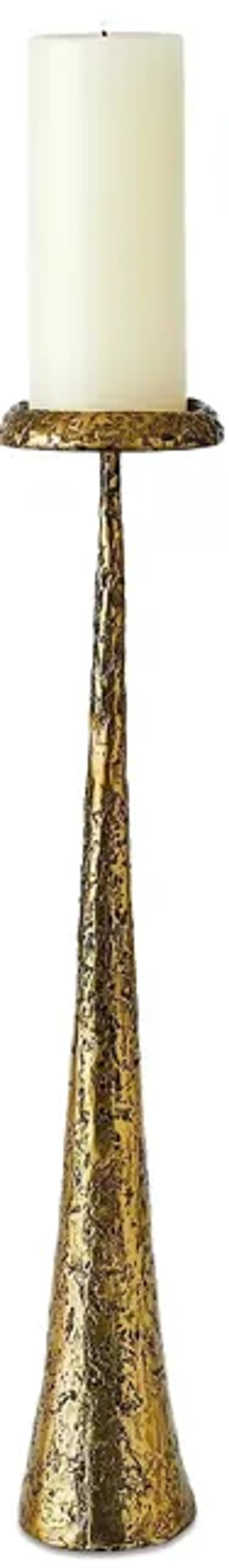 Global Views Beacon Candle Holder in Brass, Medium