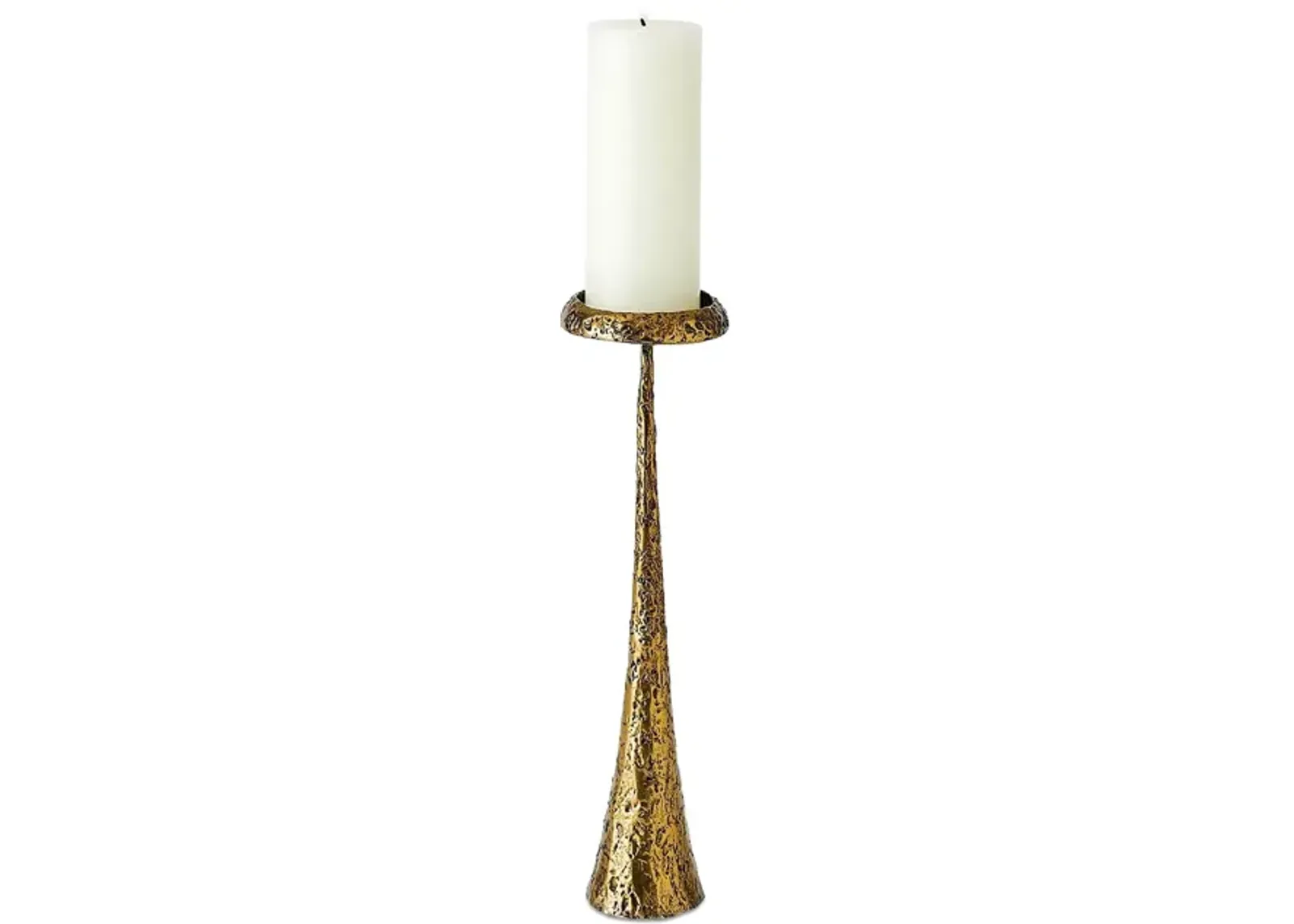 Global Views Beacon Candle Holder in Brass, Small