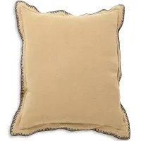 Global Views Stitched Gold Tone Throw Pillow, 23" x 23"