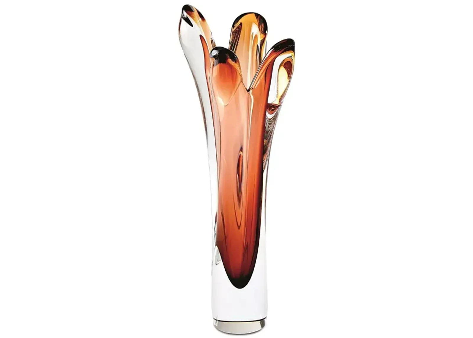 Global Views Iris Vase Dark Amber, Large