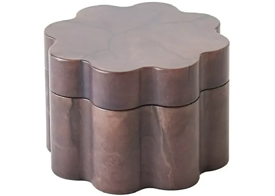 Global Views Cumulus Alabaster Wide Box Chocolate Small