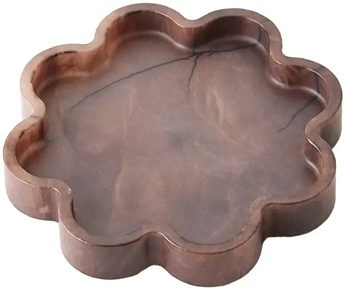 Global Views Cumulus Alabaster Tray Chocolate Small